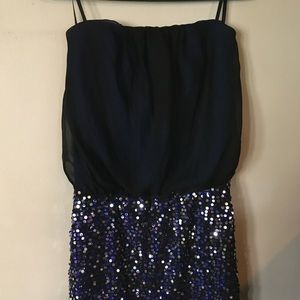 Strapless sequin party dress